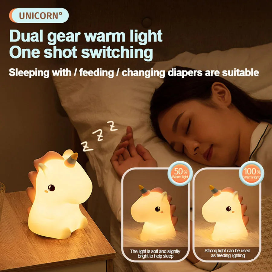 Unicorn Cute Silicone LED Night Light - Eklat
