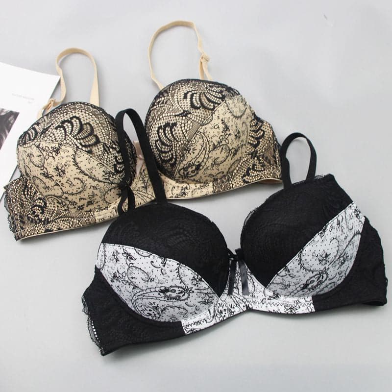 Women Push Up Bra Wireless Plus Size B C D E Cup Sexy ...