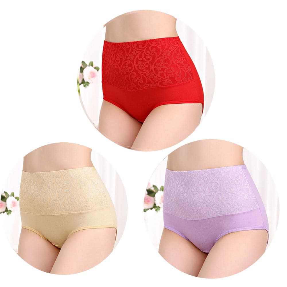 3Pcs Women's Cotton Underwear Sexy Lace Panties ...