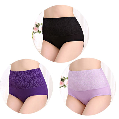 3Pcs Women's Cotton Underwear Sexy Lace Panties ...