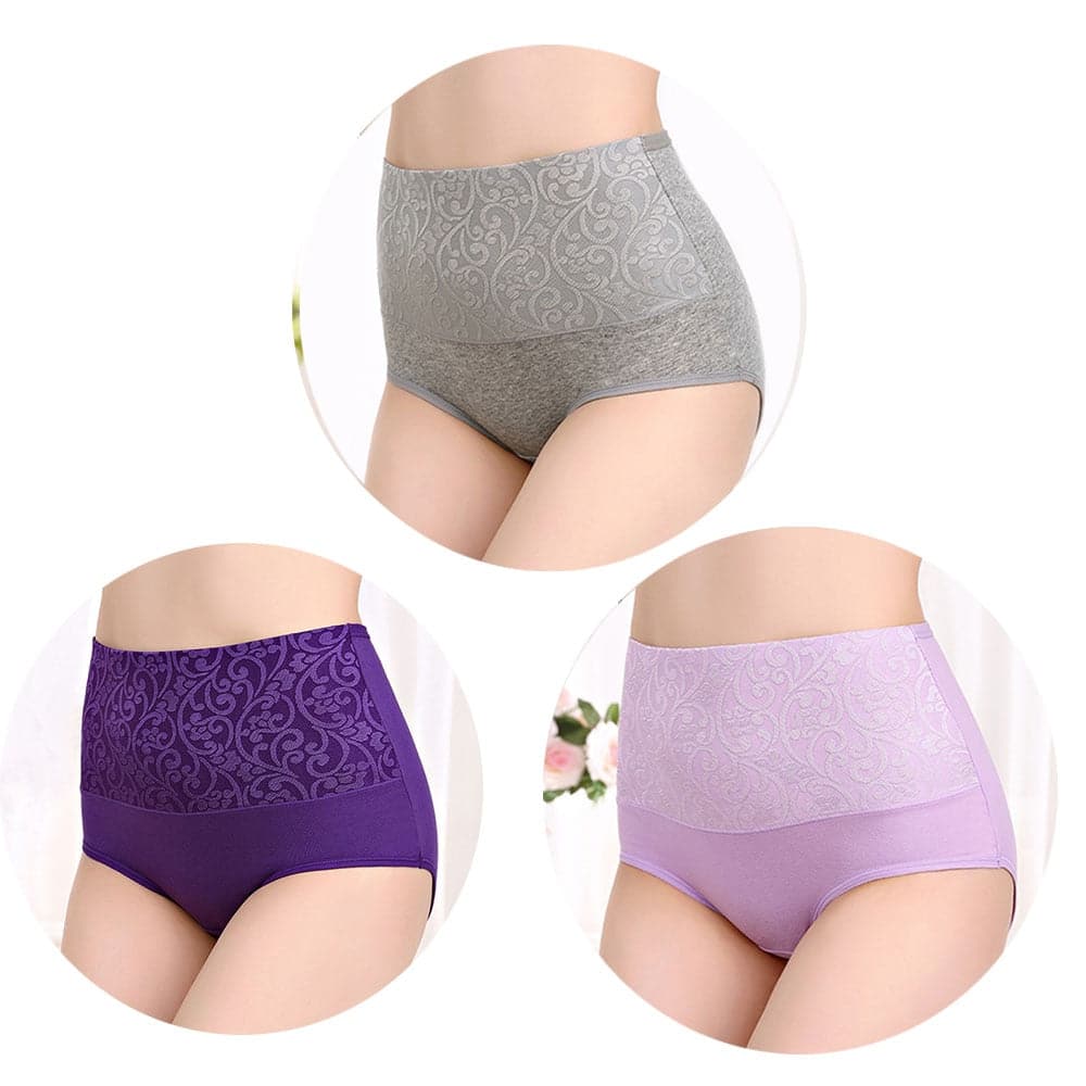 3Pcs Women's Cotton Underwear Sexy Lace Panties ...