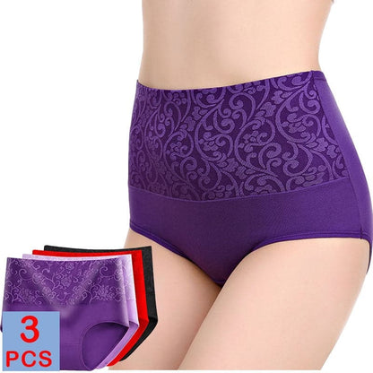 3Pcs Women's Cotton Underwear Sexy Lace Panties ...