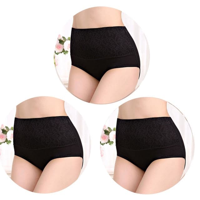 3Pcs Women's Cotton Underwear Sexy Lace Panties ...