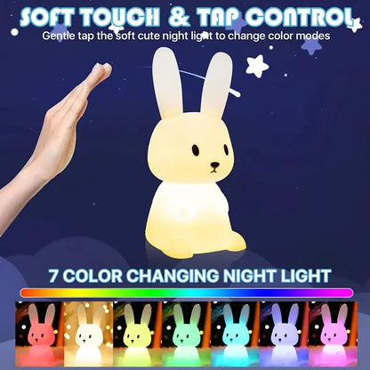 LED Night light Silicone Rabbit Touch Sensor lamp - Eklat