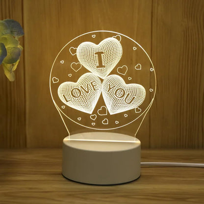 Romantic Love 3D Acrylic LED Lamp - Eklat