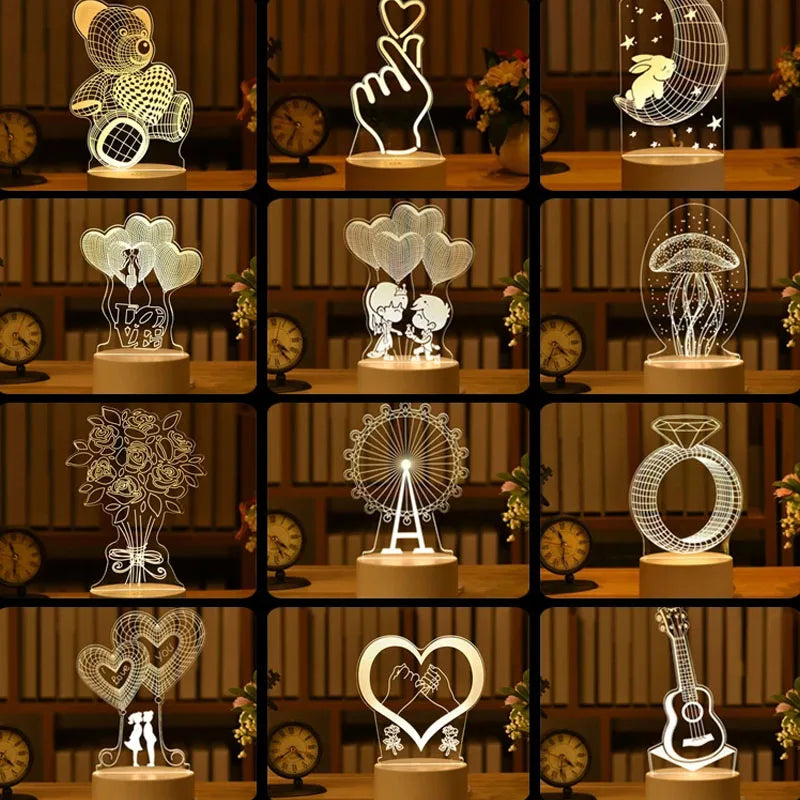 Romantic Love 3D Acrylic LED Lamp - Eklat
