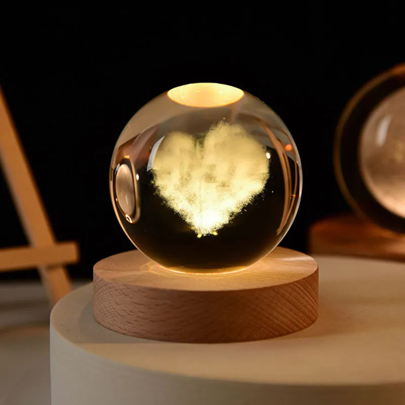 6cm 3D Crystal ball Crystal Planet Night Light - Eklat