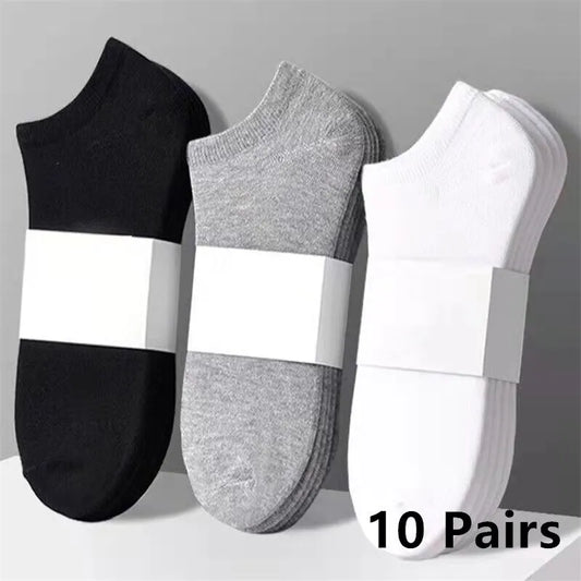10 Pairs Men's Cotton Boat Socks - Eklat