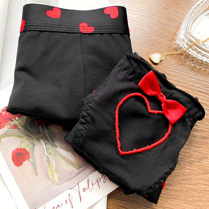 Heart Printed Couple Underwear - Eklat