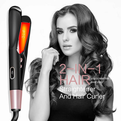 2 in 1 Hair Straightener And Curler - Eklat