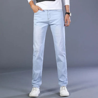 Casual Light Blue Stretch Cotton Denim - Eklat