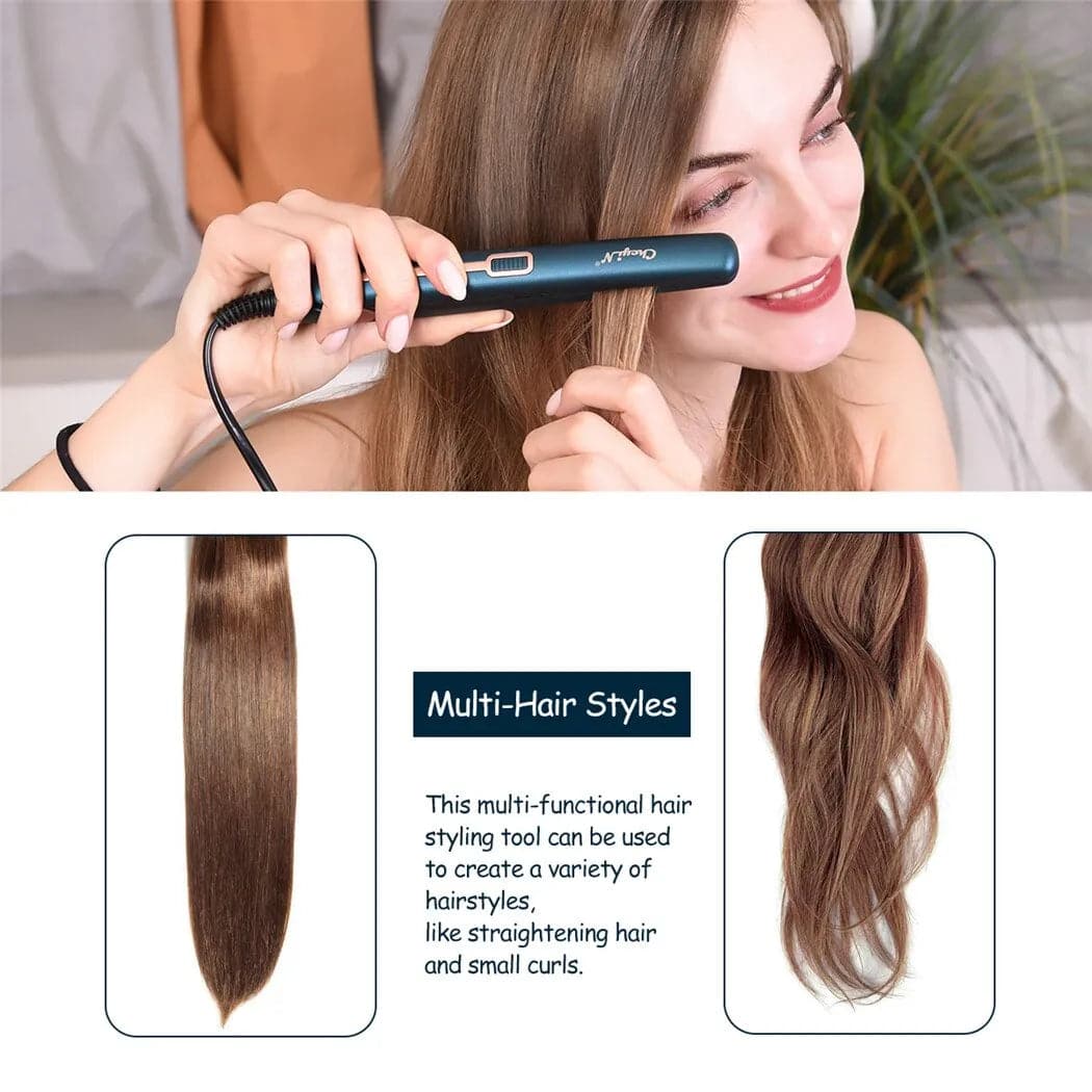 Mini Hair Flat Iron 2 in 1 Hair Straightener and Curler - Eklat