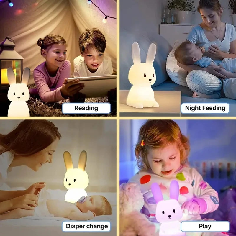 LED Night light Silicone Rabbit Touch Sensor lamp - Eklat